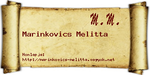 Marinkovics Melitta névjegykártya