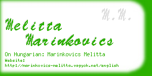 melitta marinkovics business card